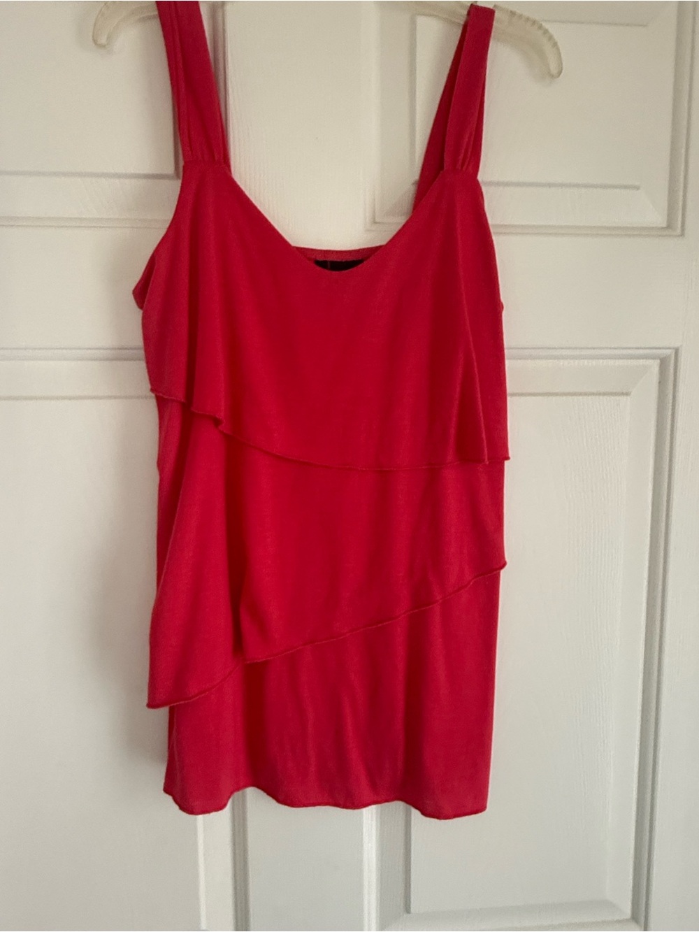 new directions coral colored Layered Ruffle Tank Top Size Small
